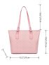 3pcs Geometric Pattern Tote Bag Set, Best Work Bag For Women