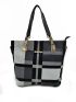 6pcs Plaid Pattern Letter Decor Tote Bag Set, Best Work Bag For Women