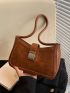 Metal Decor Hobo Bag