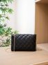 Geometric Quilted Chain Square Bag