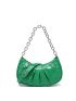 Crocodile Embossed Studded Decor Chain Ruched Bag