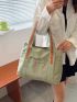 Two Tone Shoulder Tote Bag