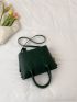 Letter Embossed Double Handle Square Bag