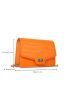 Mini Neon Orange Crocodile Embossed Square Bag