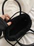 Minimalist Double Handle Fuzzy Satchel Bag