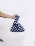 Checkered Pattern Fuzzy Satchel Bag