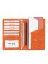 Neon Orange Airplane & Letter Embossed Passport Case