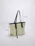 Contrast Binding Shoulder Tote Bag