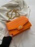 Mini Neon Orange Crocodile Embossed Square Bag