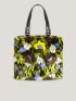 Flower Graphic Shoulder Tote Bag