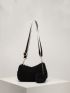 Minimalist Fluffy Hobo Bag With Small Pouch