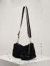 Minimalist Fluffy Hobo Bag With Small Pouch