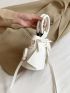 Mini Bow Decor Top Ring Bucket Bag