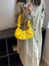 Neon Yellow Minimalist Ruched Bag