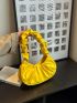 Neon Yellow Minimalist Ruched Bag