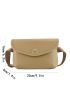 Litchi Embossed Snap Button Flap Waist Bag