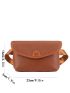 Litchi Embossed Snap Button Flap Waist Bag