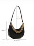 Crocodile Embossed Chain Hobo Bag