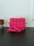 Mini Neon Pink Flap Square Bag With Coin Purse