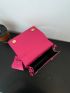 Mini Neon Pink Flap Square Bag With Coin Purse