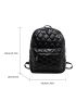 Quilted Detail Zipper Functional Backpack