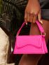 Mini Neon Pink Flap Square Bag