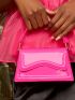 Mini Neon Pink Flap Square Bag