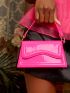 Mini Neon Pink Flap Square Bag