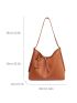 Litchi Embossed Bucket Bag With Inner Pouch