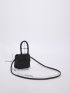 Mini Embossed Detail Flap Square Bag