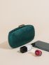 Mini Rhinestone Decor Satin Box Bag