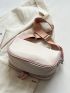 Letter Patch Decor Contrast Piping Crossbody Bag