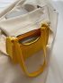 Mini Neon Yellow Geometric Embossed Felt Hobo Bag