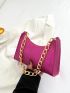 Glitter Neon-pink Chain Hobo Bag