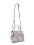 Mini Rhinestone Decor Twist Lock Flap Square Bag