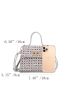 Mini Rhinestone Decor Twist Lock Flap Square Bag