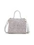 Mini Rhinestone Decor Twist Lock Flap Square Bag