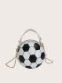 Mini Soccer Pattern Chain Circle Bag