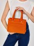 Neon Orange Crochet Bag