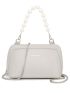 Faux Pearl Decor Satchel Bag