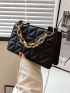 Quilted Detail Chain Square Bag