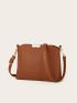 Artificial Leather Crossbody Bag, Women's Trendy Zipper Shoulder Bag