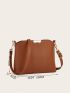 Artificial Leather Crossbody Bag, Women's Trendy Zipper Shoulder Bag