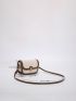 Two Tone Twist Lock Flap Square Bag