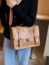 Push Lock Flap Square Bag