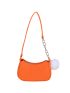 Neon Orange Chevron Pom Pom Decor Hobo Bag