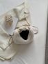 Minimalist Fluffy Satchel Bag With Bag Charm