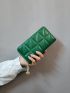 Quilted Detail Zipper Long Wallet