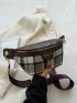 Plaid Pattern Tweed Waist Bag