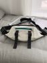 Buckle Decor Zipper Fanny Pack